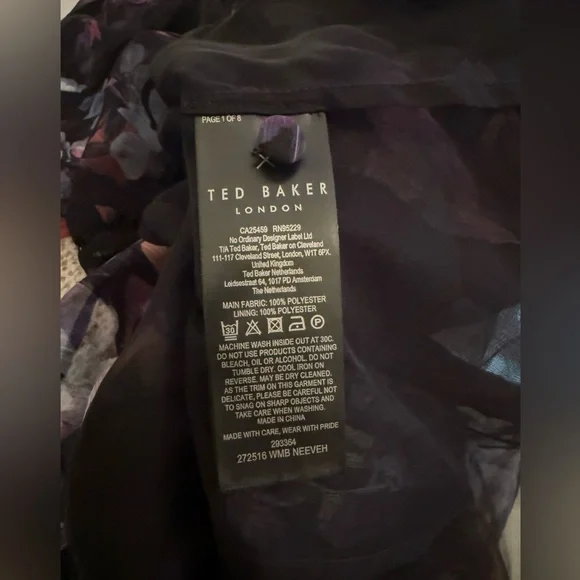 Ted Baker Black Floral Sheer Blouse - Picture 11 of 14
